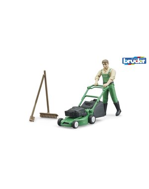Bruder 62103 - Tuinman met grasmaaier