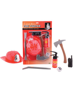 JohnToy Brandweer set 6 met helm - 6 delig