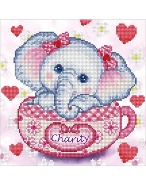 Diamond Dotz Diamond Painting Charity olifant 40x40 cm