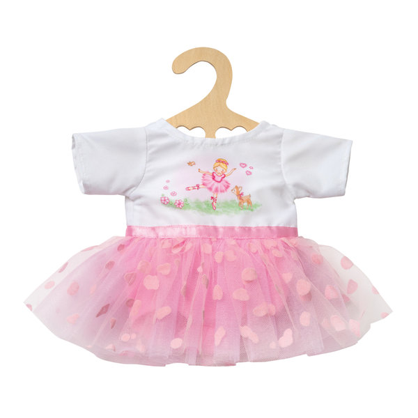 Heless Ballerina jurk - wit/roze, 28- 35 cm