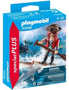 Playmobil 70598 - Piraat met vlot en hamerhaai