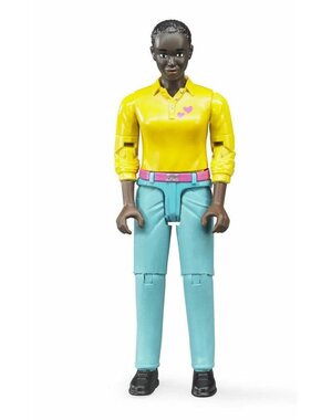 Bruder 60404 - Speelfiguur vrouw, turquoise jeans, geel shirt