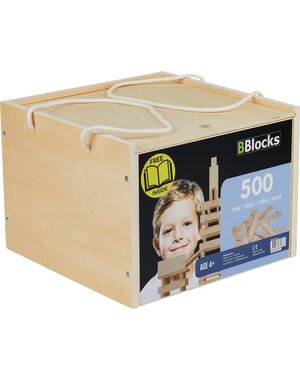  Bblocks 500 plankjes blank in houten kist