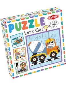 Tactic/Selecta Puzzel 4 in 1 - Let’s Go, 4 x 6 st.