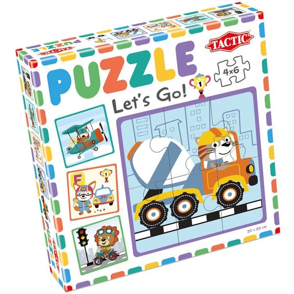 Tactic/Selecta Puzzel 4 in 1 - Let’s Go, 4 x 6 st.