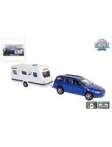 Kids Globe Volvo V70 met Dethleffs caravan