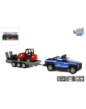 Kids Globe Terreinwagen met aanhanger en shovel met licht/geluid