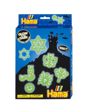 Hama Strijkkralen glow in the dark, 1500 st.