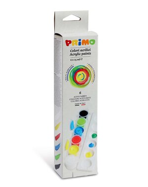 Primo Acrylverf 6  potjes x 25 ml basiskleuren