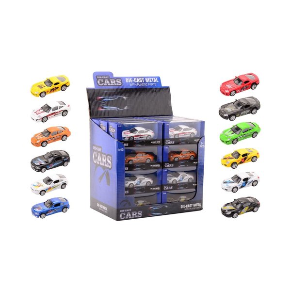 JohnToy Sportwagen, diverse kleuren, schaal 1:43