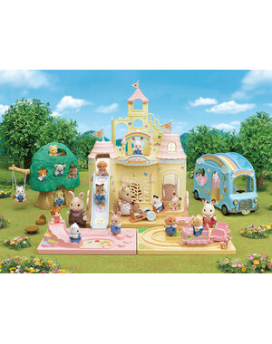 Sylvanian Families 5670 - Creche babykasteel met schoolbus, giftset