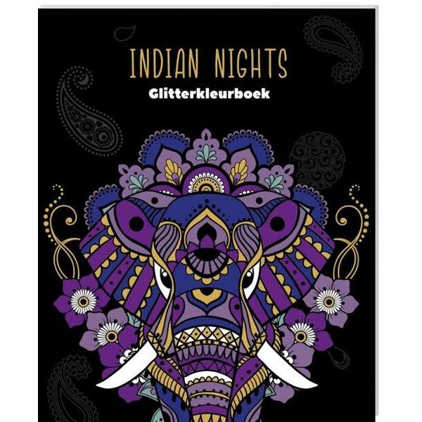 Interstat Glitter kleurboek Ultimate Black Edition - Indian Nights