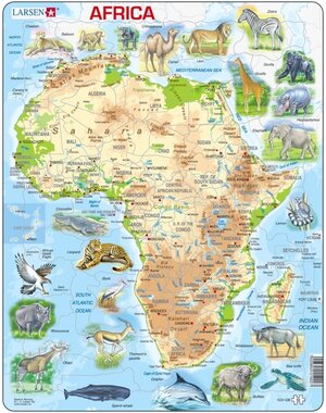  Larsen puzzel Afrika  met dieren - 63 stukjes