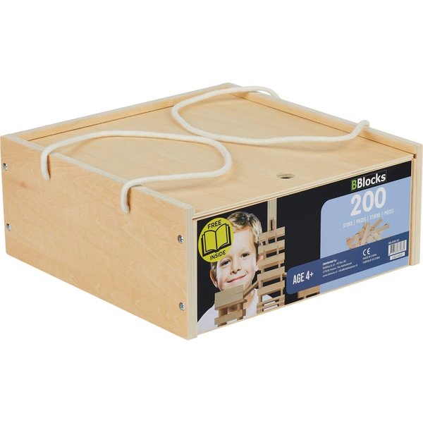 BBlocks 200 plankjes in houten kist