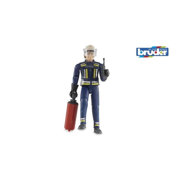 Bruder 60100 - Speelfiguur man: brandweerman met blusapparaat