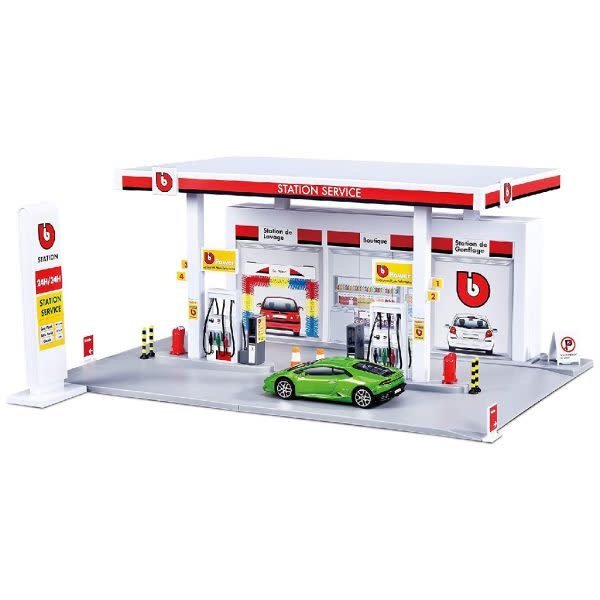 Bburago Service Station met een auto