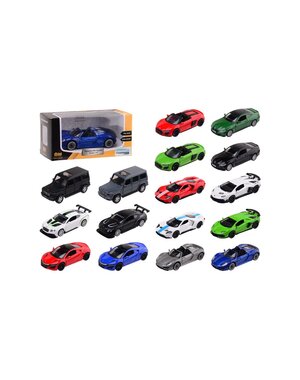 JohnToy Sportauto assorti kleuren schaal 1:42