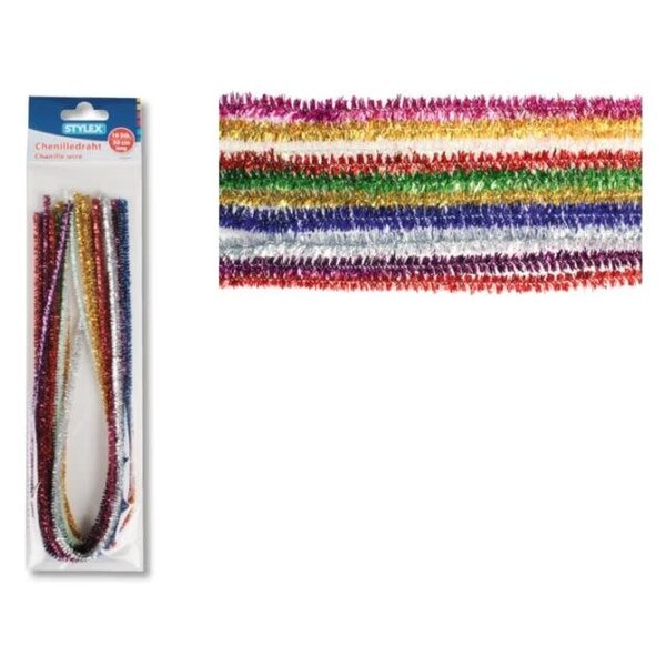 Stylex Chenille ragers glitter -  50  cm, 10 stuks