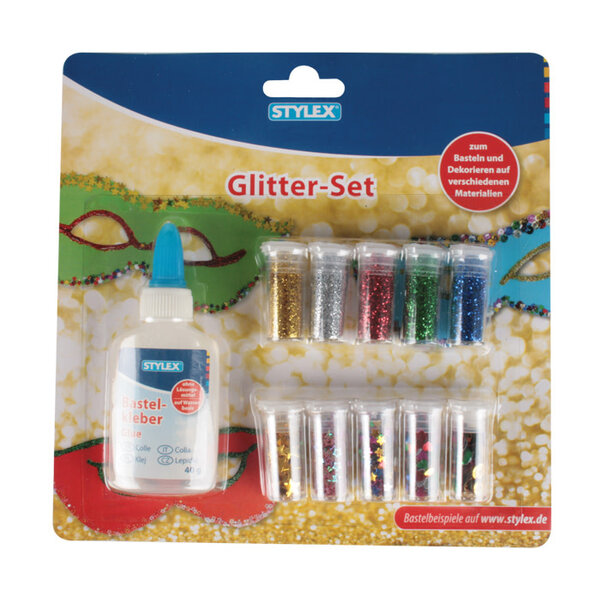 Stylex Glitterset op kaart - 11dlg