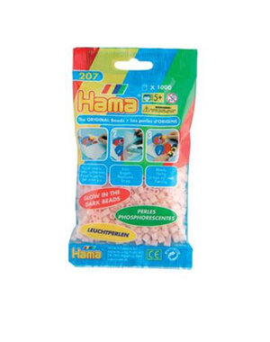 Hama Strijkkralen glow in the dark rood - 1000 stukjes