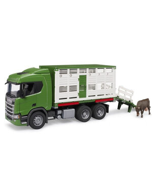 Bruder 3548 - Scania Super 560R vrachtwagen voor veetransport met 1 koe