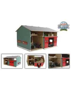 Kids Globe Tractorwerkplaats met berging 1:32 - 610816