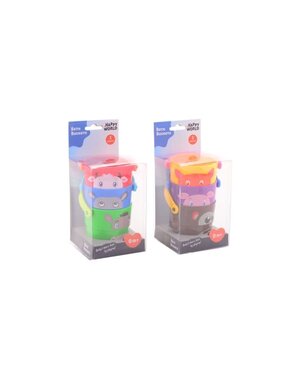 JohnToy Happy World Stapelemmers, 3 stuks
