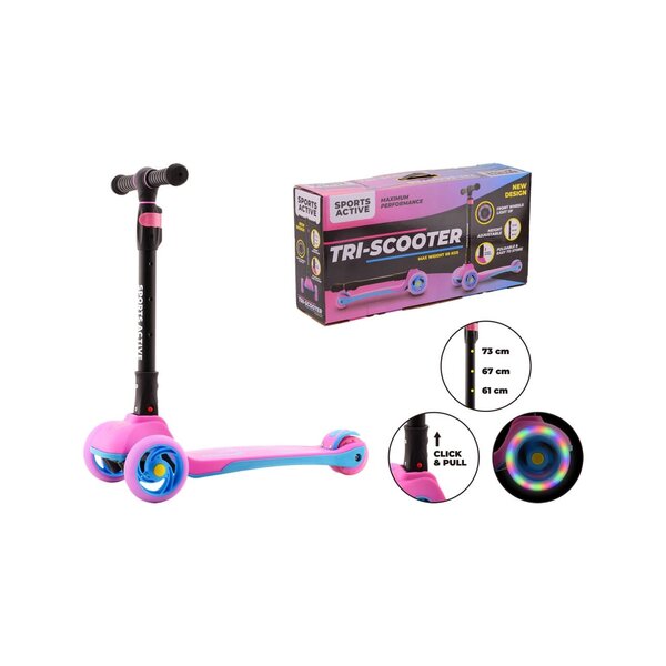 JohnToy Sports Active Max Tri-Scooter roze/blauw