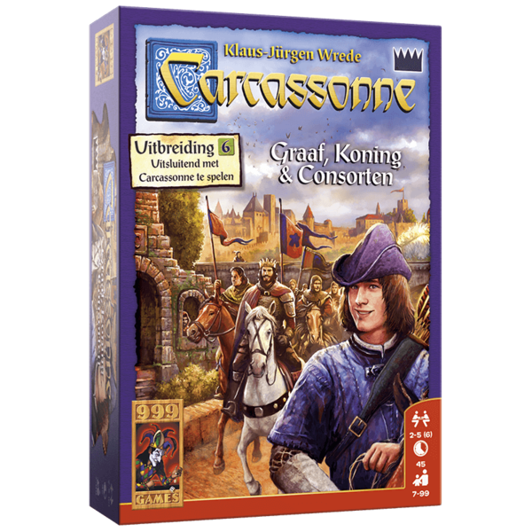 999 Games Carcassonne uitbreiding - Graaf, Koning en Consorten
