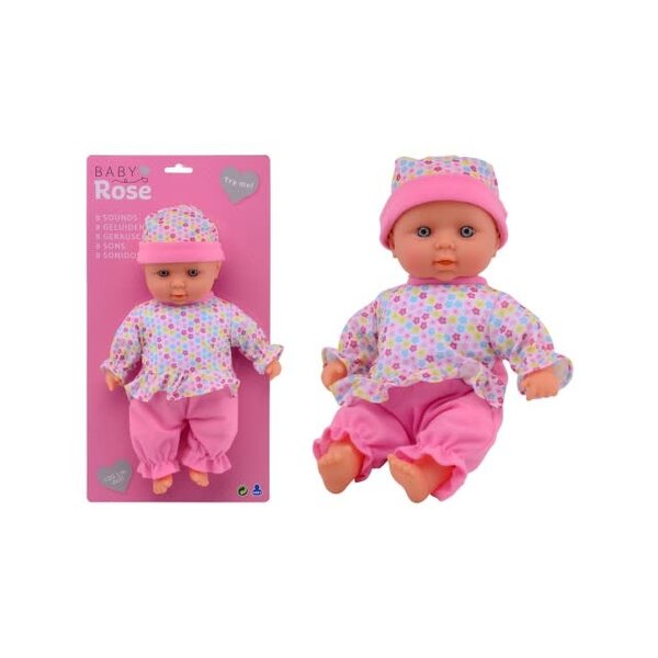 JohnToy Baby Rose pop met 8 verschillende geluiden