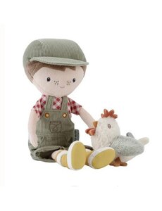 Little Dutch Knuffelpop Boer Jim  met kip  35 cm