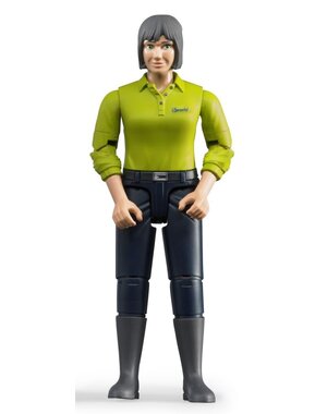 Bruder 60405 - Speelfiguur vrouw: blank, grijs, donker blauwe jeans