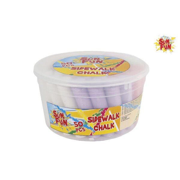 Sun Fun Stoepkrijt in emmer - 50 stuks (8x6 kleuren)