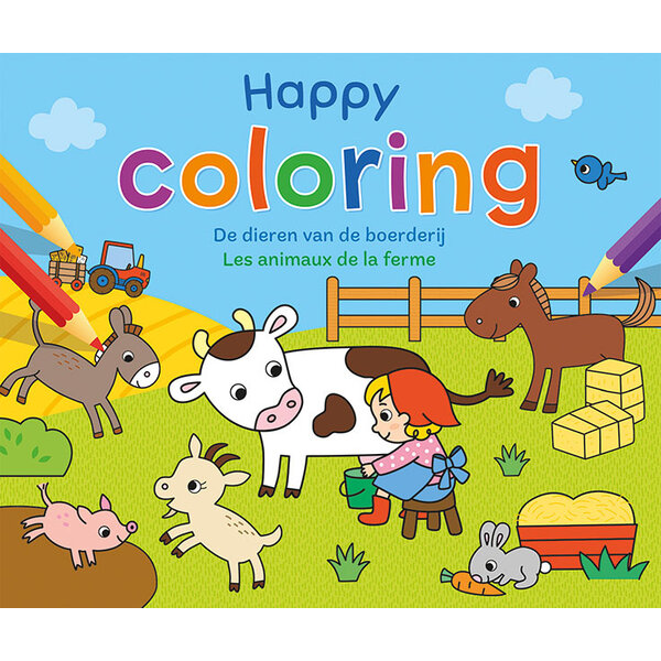 Deltas Kleurboek -  Happy coloring De dieren van de boerderij