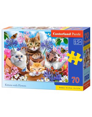 Castorland Kittens in de bloemen - 70 stukjes