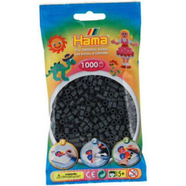 Hama Strijkkralen donkergrijs - 1000 stuks