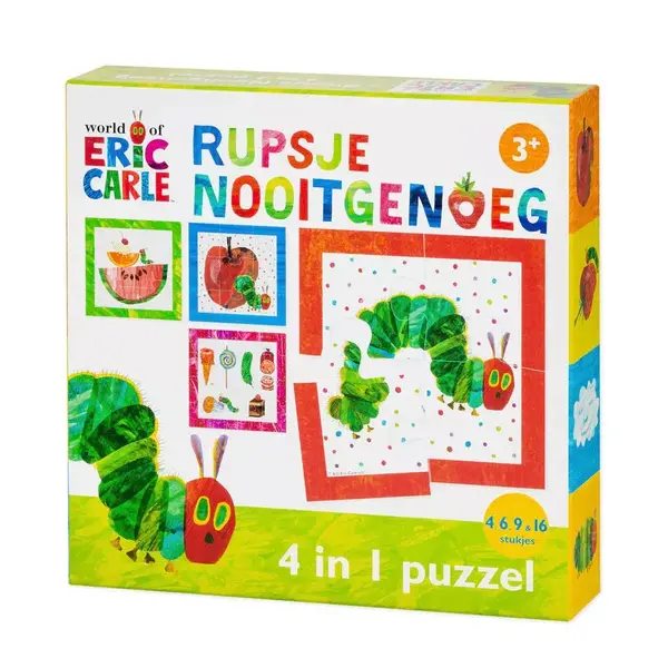 Rupsje nooit genoeg, puzzel 4 in 1 (4,6,9,16 stukjes)