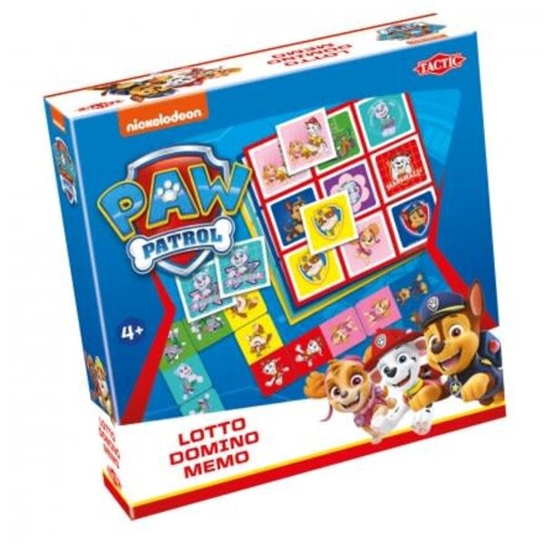 Tactic/Selecta Paw Patrol - 3 in 1 doos lotto, domino, memo