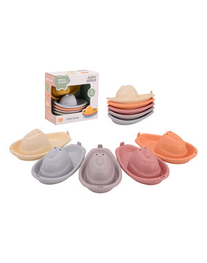 JohnToy Happy world badbootjes 5 stuks in pastelkleuren