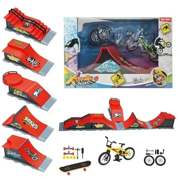 Vinger skateboard  Xtreme set met BMX fiets