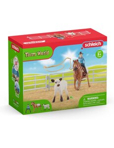 Schleich 42577 - Team Cowgirl met lasso en kalf