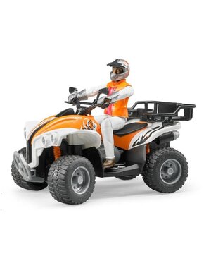 Bruder 63000 - Quad met bestuurder (oranje/wit)