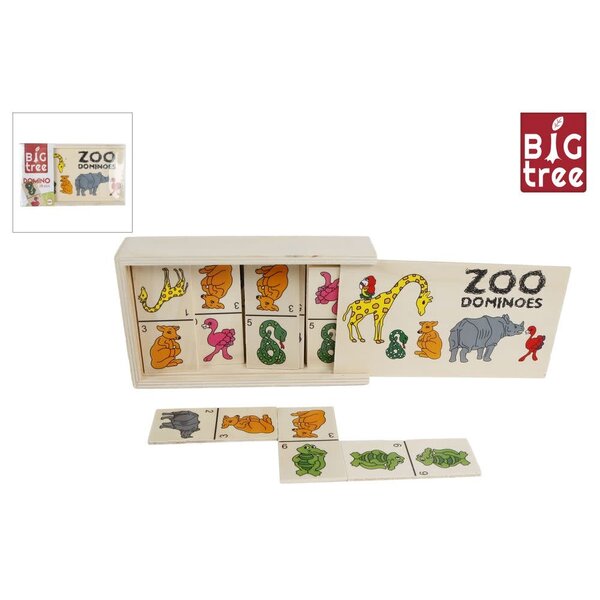 Big Tree Domino houten dieren 28 delig 15,5x9x4cm