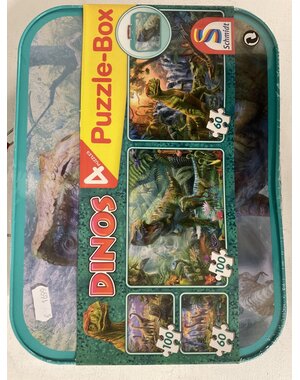 Schmidt 4 in 1 puzzelkoffer Dino
