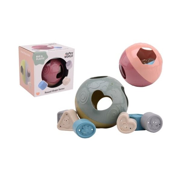JohnToy Happy World Vormenstoof Rond Bio plastic, 2 assorti kleuren