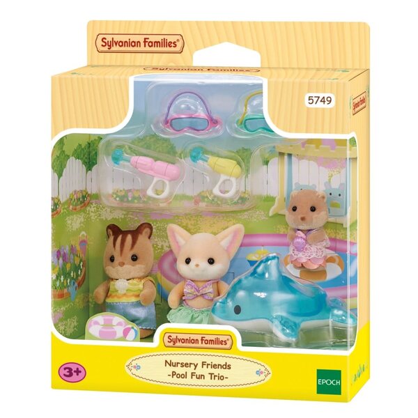 Sylvanian Families 5749 - Trio peutervriendjes-zwembad