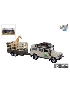 Kids Globe Safari set Landrover met giraf transport