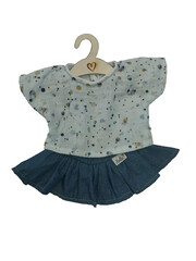 Heless 1550 - kledingset voor poppen, 2-delig met tule jurk en jeansvest, maat 28-35 cm