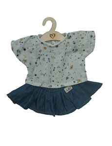 Hollie Poppenrok Jeans rok met shirt sweet dots