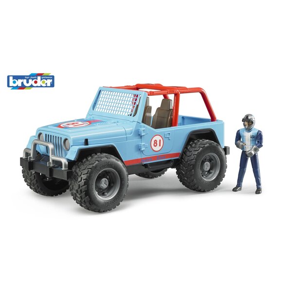 Bruder 2541 - Jeep Cross Country Blauw met rally-rijder